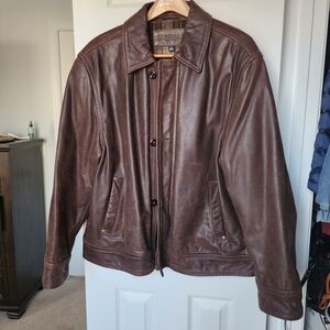 Sonoma Men's Rich Brown Leather Jacket